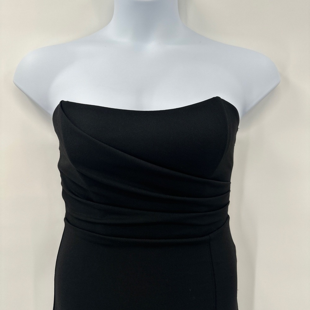 New Black Strapless Maxi Dress Medium Evening Gown Prom Homecoming - Picture 4 of 11